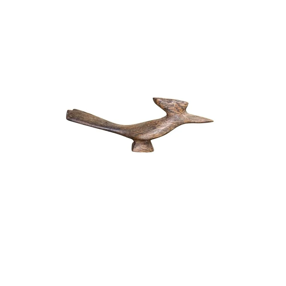 Vtg Hand Carved Wood Bird Roadrunner Art Figure Sculpture MCM Mini Trinket